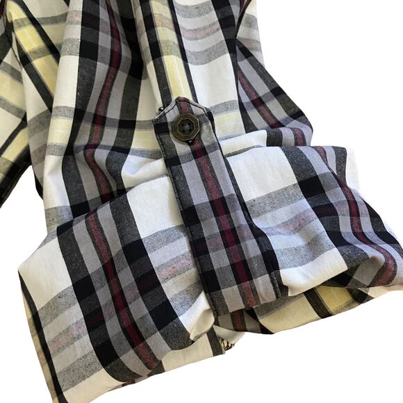 Smoke Rise Men Plaid Button Up Roll Up Long Sleeves Shirt Size 3XL 100% Cotton - Picture 10 of 16